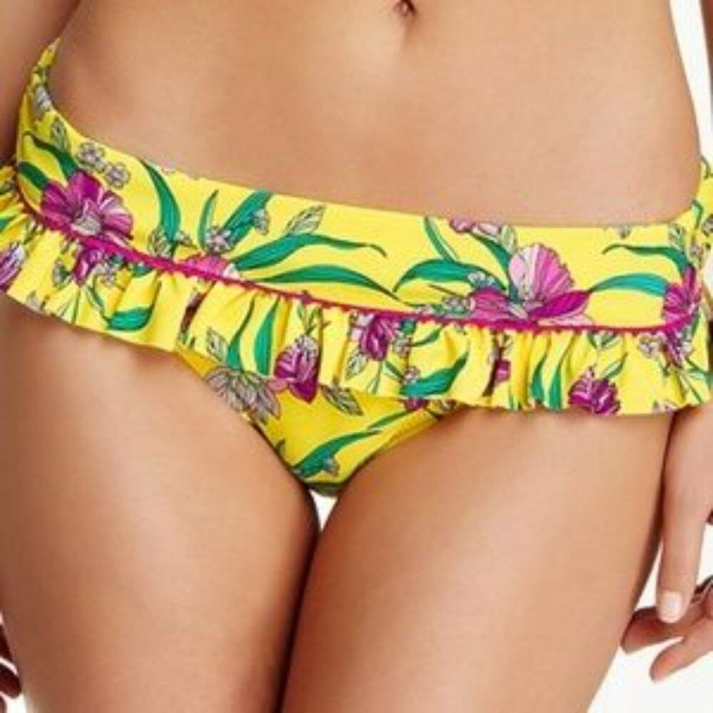 NWT Jessica Simpson Floral Ruffle Waistband Bikini
